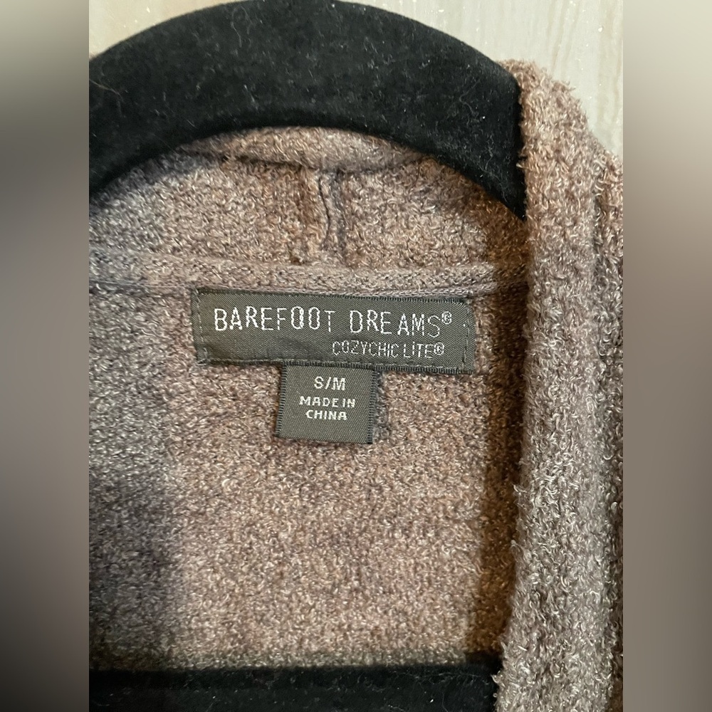 BAREFOOT DREAMS Island Wrap Open Front Cardigan Taupe CozyChic Lite Soft S/M - Picture 8 of 16